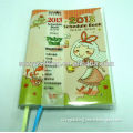 PVC cover student schedule book with ribbon